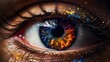 Cosmic Vision: Eyes with Glowing Galaxies Expressing Depth and Vastness of Dreams
