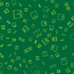 Poster - Set line Skirt, Bow tie and on seamless pattern. Vector