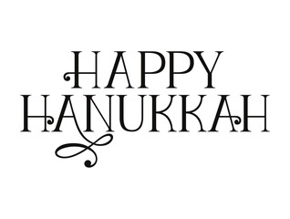 Poster - hanukkah Lettering black color