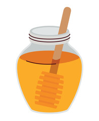 Poster - honey pot with spoon