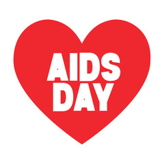 Wall Mural - aids day lettering in heart