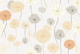 Fototapeta Młodzieżowe - Abstract colorful autumn floral leaf, flowers seamless pattern wallpaper background. Generative AI, AI