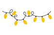 Christmas ornaments bright light garland. Flat design vector illustration.
