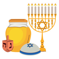 Sticker - jewish hanukkah religion sacred elements