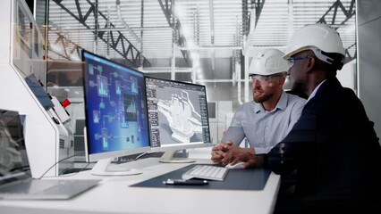 Aufkleber - Engineer Doing 3D CAD Model Design On Computer