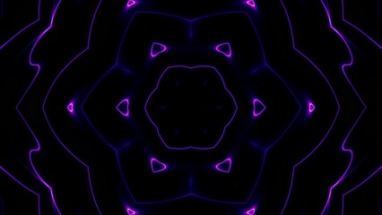 Poster - Transforming abstract mandala. 4k loop footage. Sacred symbol. Shiny Neon Mandala