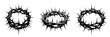 Religious symbols set. Abstract black crown of thorns on white background.