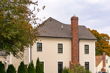 Wall Mural - New single-family house exterior view in Boston, Massachusetts, USA