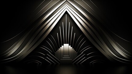 Wall Mural - an abstract art deco style background with a black and white design, ai