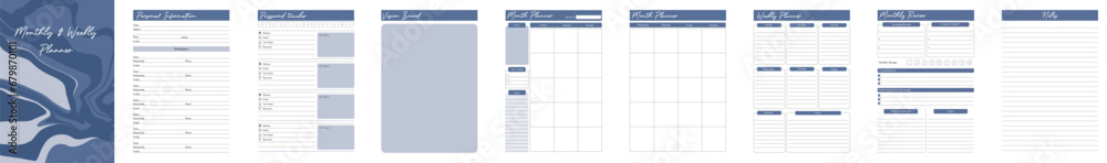 Printable Monthly and weekly planner for KDP or personal business ...