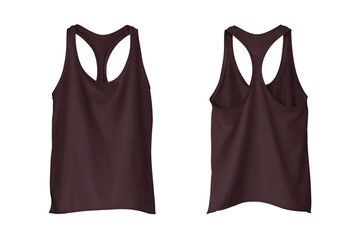 Sticker - Women's Oxblood Rib-Knit Racerback Cropped Tank Top