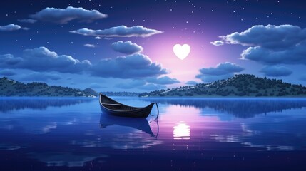 Wall Mural - galaxy cosmic heart background. bright stars night sky, romantic magic night, love and valentine’s d