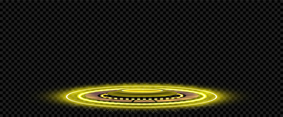 Poster - Sci-fi empty pedestal with HUD interface in cyberpunk style for UI, games, GUI and product presentation. HUD interface.  3D podium with cyberspace. Vector mockup
