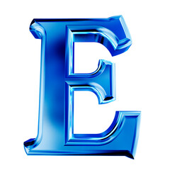 Wall Mural - Blue symbol with bevel. letter e