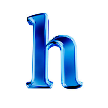 Blue symbol with bevel. letter h
