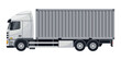 Container truck for export and transport of merchandise. Cargo and shipping logistics. Industrial storage and distribution of products