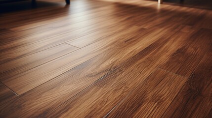 Wall Mural - A high-definition image of laminate flooring with an embossed grain pattern, simulating the look and feel of real wood.