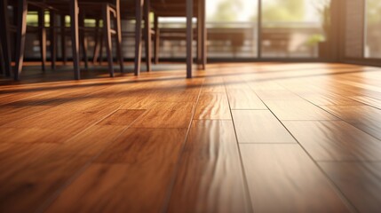 Wall Mural - A high-definition image of laminate flooring with an embossed grain pattern, simulating the look and feel of real wood.