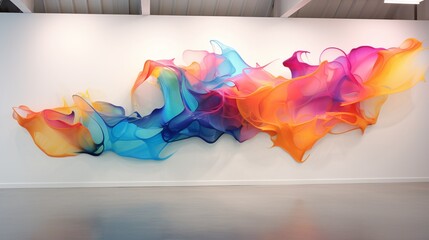 Wall Mural - An abstract epoxy art wall with vibrant, flowing colors, evoking a sense of creativity and inspiration in an art studio.