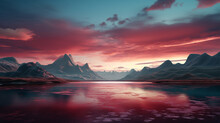 Sunrise Over The Lake HD 8K Wallpaper Stock Photographic Image