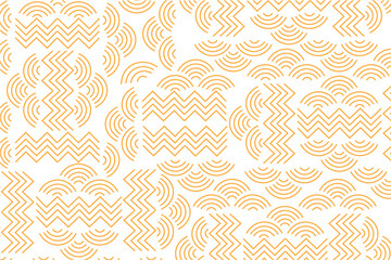 Wall Mural - Luxury gold background pattern seamless geometric line circle wave abstract design vector illustration. Christmas seamless pattern background.