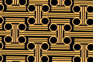 Wall Mural - Luxury gold background pattern seamless geometric line circle wave abstract design vector illustration. Christmas seamless pattern background.