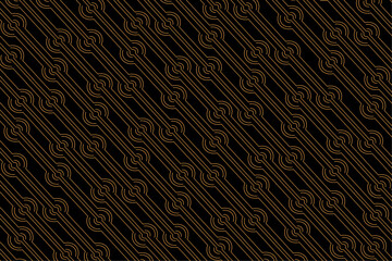 Wall Mural - Luxury gold background pattern seamless geometric line circle wave abstract design vector illustration. Christmas seamless pattern background.