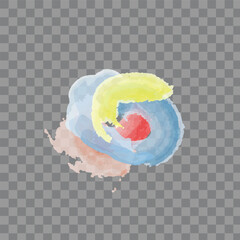 Poster - blue red yellow watercolor splash.