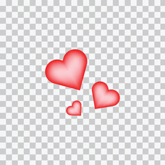 Poster - red white heart vector design.