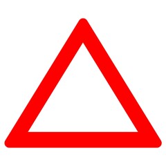 Wall Mural - Red triangle outlined shape icon 