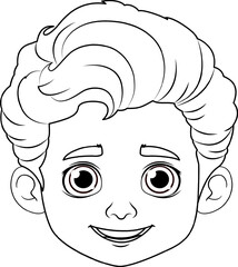 Wall Mural - Boy Head Outline for Colouring