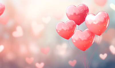 abstract heart baloon valentine background