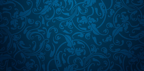 vector illustration floral ornamental blue patterned backgrounds wallpapers for Presentations marketing, decks, ads, books covers, Digital interfaces, print design templates material, banners, posters