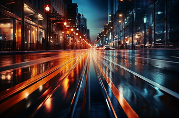 Canvas Print - night traffic at night