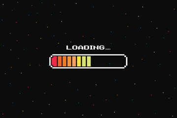 Poster - LOADING .pixel art .8 bit game. retro game. for game assets in vector illustrations.	