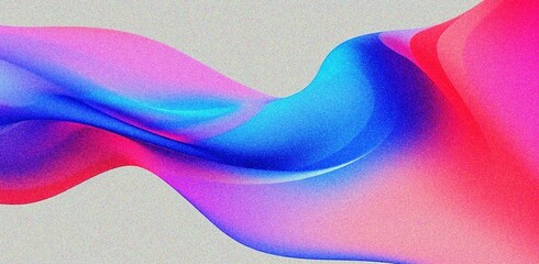 Wall Mural - abstract pink and blue fluid wave modern background with grain and noise texture for header poster b