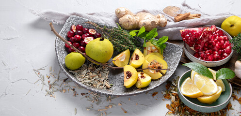 Sticker - Fruits, vegetables and herbs for healthy immune system.