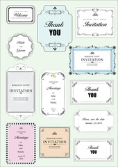 Wall Mural - Calligraphic elements and frame vintage set. Vector illustration