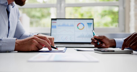 Poster - Financial Data Analysts Working In Office