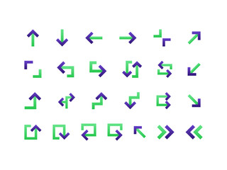 Fototapete - Navigation Icon Pack Gradient Style. Arrow Icons Collection Perfect for Websites, Landing Pages, Mobile Apps, and Presentations. Suitable for User Interface or User Experience UI UX.