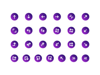 Fototapete - Navigation Icon Pack Gradient Circular Style. Arrow Icons Collection Perfect for Websites, Landing Pages, Mobile Apps, and Presentations. Suitable for User Interface or User Experience UI UX.