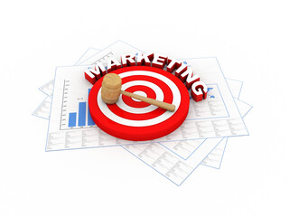 Poster - 3d illustration Business marketing