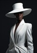 © Salander Studio - black woman wearing a white suit and large hat