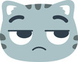 Face Emoji Gray Cat Looking Right Mistrust 