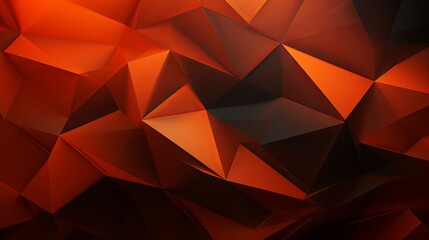 Wall Mural - Theoretical foundation with orange polygonal shapes 3d