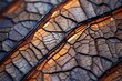 A close up of a butterfly wing with the delicate scales and veins rendered in stunning detail
