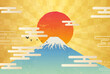富士山と初日の出のイラスト_横1