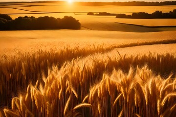 Imagine A field of golden wheat swaying in the gentle breeze as the w