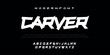 Carver Modern abstract digital alphabet font. Minimal technology typography, Creative urban sport fashion futuristic font and with numbers. vector illustration