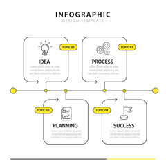 Poster - Timeline Creator infographic template. 4 Step timeline journey, calendar Flat simple infographics design template. presentation graph. Business concept with 4 options, vector illustration.